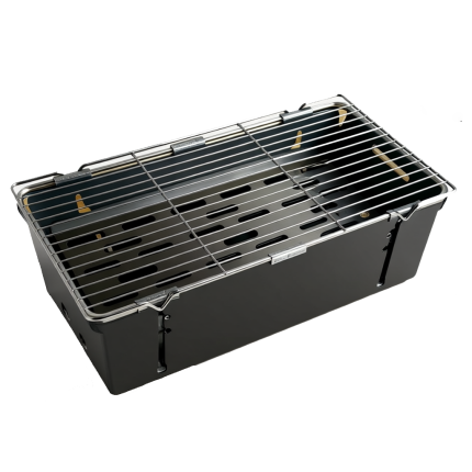 AUXZCN BBQ Charcoal Grill Portable Outdoor Fire Pit Grill Skewer Rack Folding Camping Grill Ideal for Backyard Outdoor Cooking (Dimensions: 17.7x6.7x5.5 inches) — The for Barbecue Enthusiasts